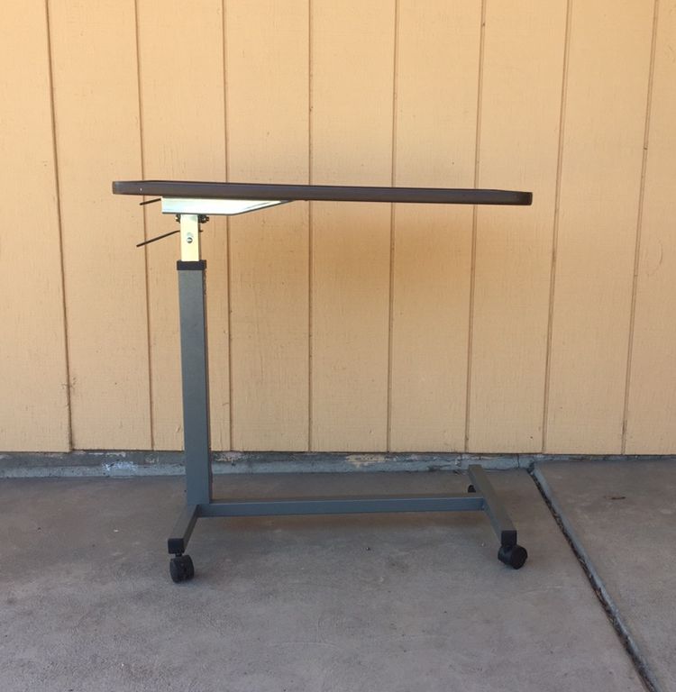 Adjustable Mobile Tray Table With Wheels And Breaks