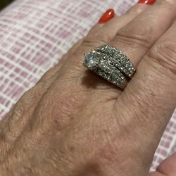 Beautiful Wedding/Engagement Ring Various Sizes 14K Gold Plated With Zircon Stones