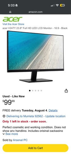 23.8” computer monitor