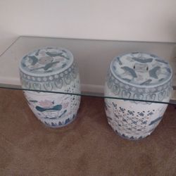 Unique Asian And Glass Coffee Table 