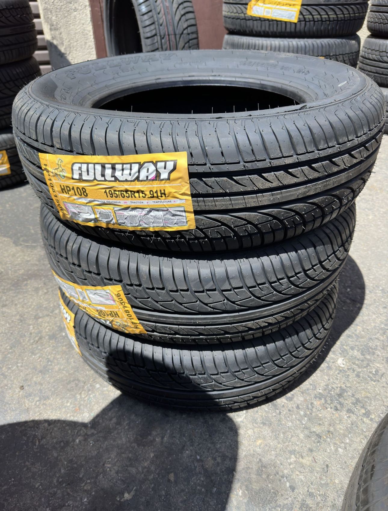 New Tire 195/65R15 Fullway HP108 91H Set Of 4 Tires Free Mount Balance installed
