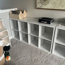 2 White 8 Cube Storage Shelves 