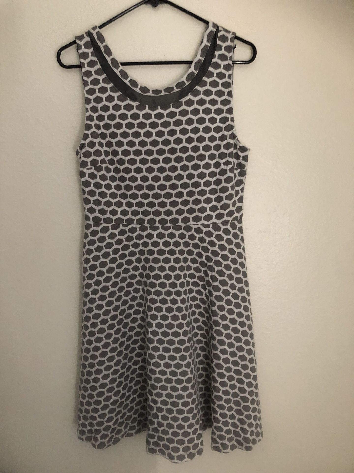 Gray and white mini dress