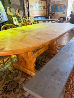 Refinished trestle table