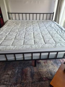 King size latex foam mattress 9 inches & the Medal bed frame