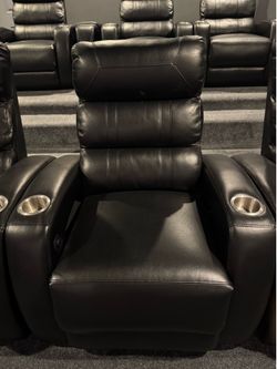 6 Black theater chairs