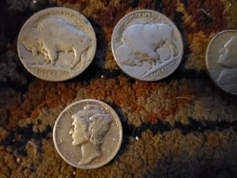 Indian head nickels . Year unknown along with rare dime