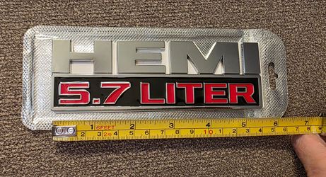 One Hemi 5.7 Liter badge emblem ABS/metal $35 each  OTHERS SOLD SEPARATELY SHIPPING is AVAILABLE