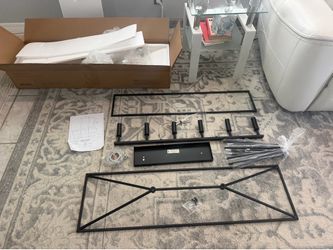 NEW Black Farmhouse 6-Light Linear Chandelier