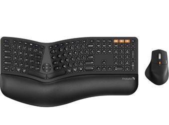 ProtoArc Ergonomic Wireless Keyboard Mouse, EKM01 Plus Full Size Ergo Bluetooth Keyboard Mouse Combo