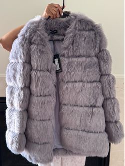 Grey Faux Fur Coat