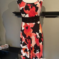 Pink And Orange Floral Dress