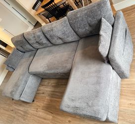 Sectional dual storage chaise grey