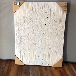 PIER 1 Whitewash Mosaic Tree Panel Wall Art