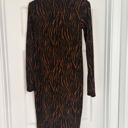 ZARA  Animal Print brown Dress
