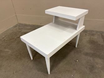 Modern Glossy White Painted 2 Tier Side Table