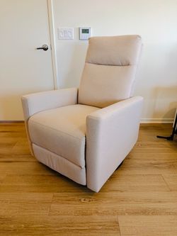 Beige Fabric Recliner Chair — Pickup Only