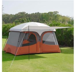 Vidalido Tents,6-8 Person Camping Tent with Extended Vestibule,2 Room Weather Resistant Family Tents,Easy Install Waterproof Outdoor Tent for Backpack
