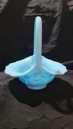 Vintage colored glass basket