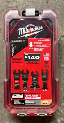 NEW Milwaukee 8-Piece Oscillating Multi-Tool Blade Kit (49-10-9208) - Nitrus Carbide