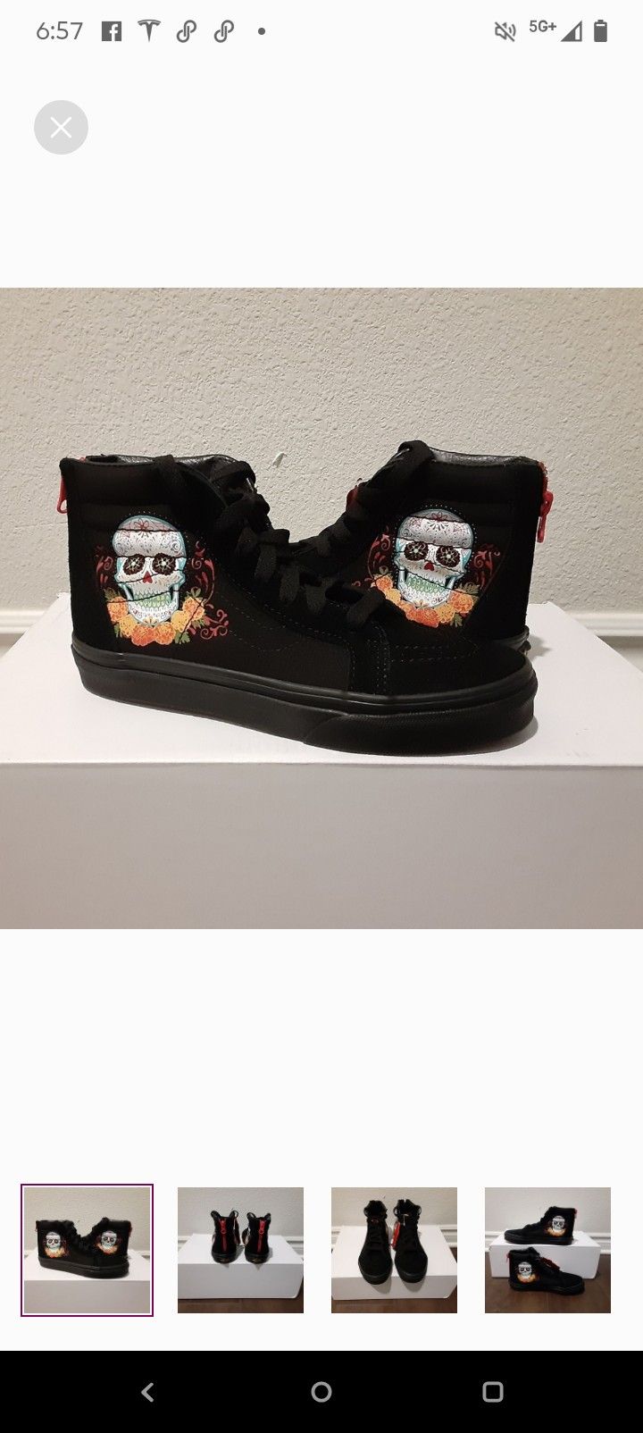 Vans Dia De Los Muertos Kids Size 1 Youth