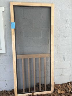 Natural wood screen door