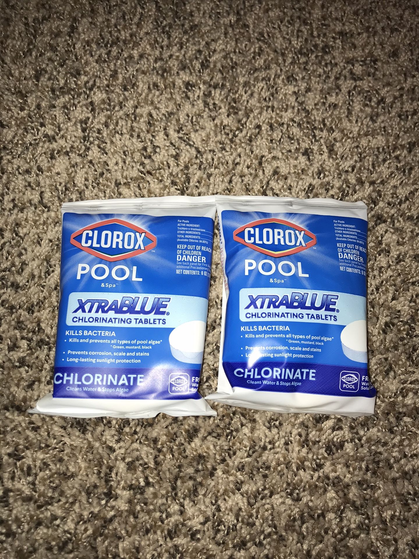 2 Pack - Clorox Pool & Spa XtraBlue 3" Chlorinating Chlorinate Tablet, 6oz.