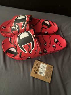 Champion IPO Warped Men Slides Sandals Red/Scarlet Size 9