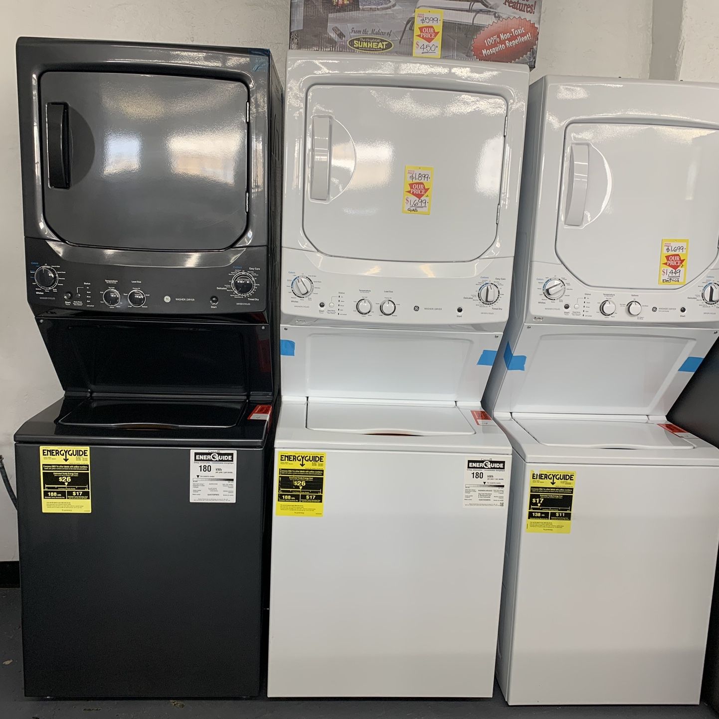 GE 3.8 cu. ft. Capacity Washer with Stainless Steel Basket and 5.9 cu. ft. Capacity Gas Dryer. $1,649