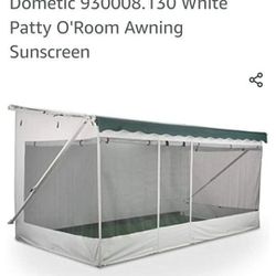 New RV, Trailer, Camper Awning Sunscreen Patio. Easy To Install To Your Existing Awning. Roll Down For Privacy. See Photos For Measurements. 
