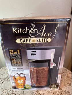 KITCHEN  ACE   CAFE ELITE 2 in 1  ICED TEA & COFFEE MAKER  NEW