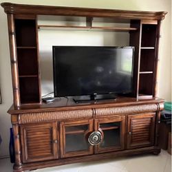 Entertainment Center TV Stand Rattan / Bamboo Style