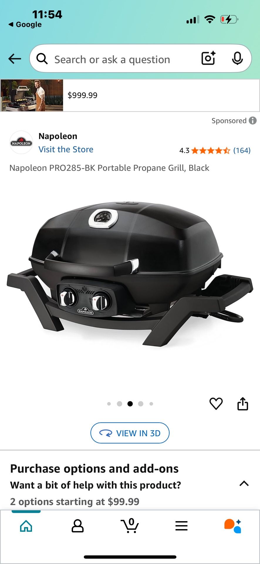Napoleon Travel Pro Portable Propane Grill New In Box