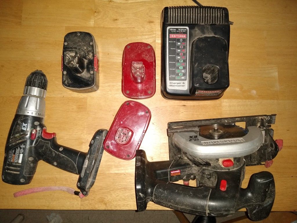 Craftsman 19.2 Saw, Drill, Lithium Batteries And Charger