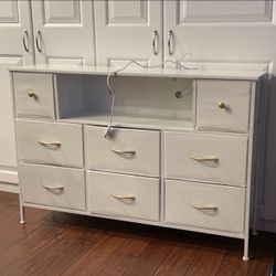 47 Inch Dresser With Fabric Drawers. Led Lights