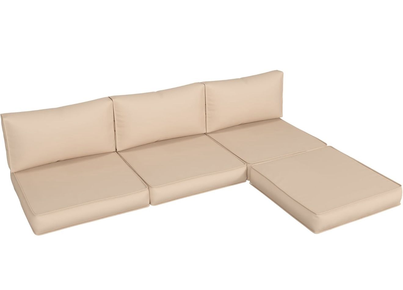 🔥Set of 7🔥outdoor furniture replacement cushions set, 4-seat outdoor patio modular sofa cushions for outdoor patios (beige) 💰99$