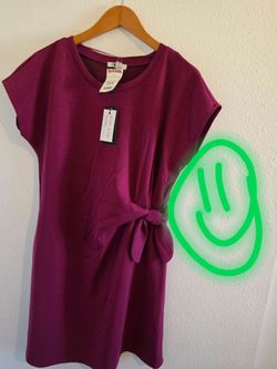 NEW Magenta T-Shirt Dress with Tie Waist