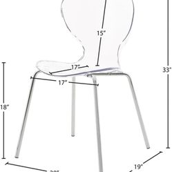 Acrylic chair with metal legs