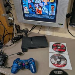 PlayStation 2 PS2 With One Controller And 4 Games 