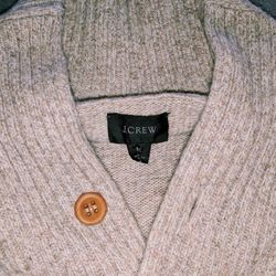 J.Crew Rugged Merino Wool Two-Button Shawl-Collar Pullover For Men
