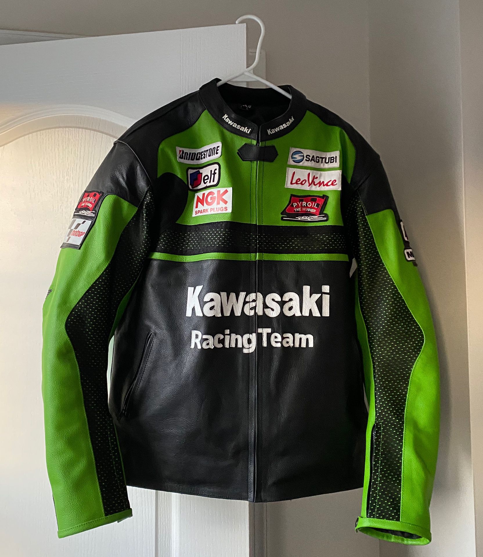 Leather Kawasaki Motorcycle Jacket