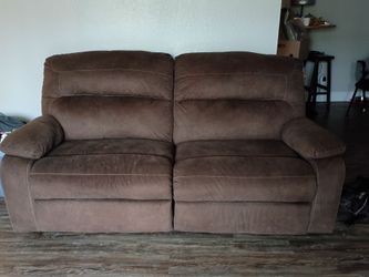 Ashley Dual Reclining Microfiber Loveseat – Like New