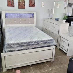 Upholstered Bedroom Set Queen or King Bed Dresser Nightstand Mirror Chest Options Altyra 