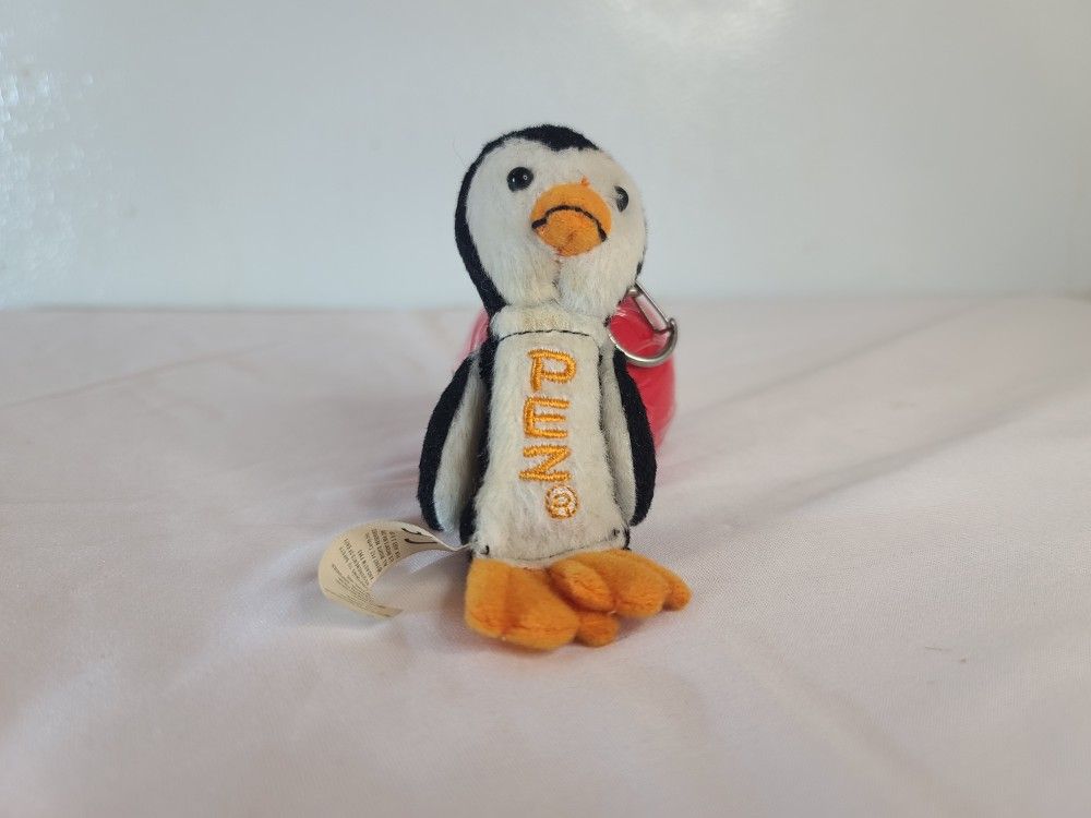 PEZ Winter 2010 Plush Penguin Candy Dispenser Keychain Stuffed Animal