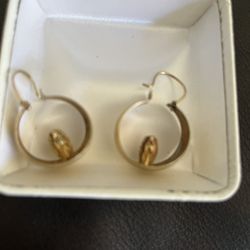 Hand Crafted 14Kt Gold Earrings Virgin De Quadalupe