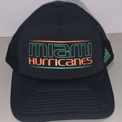 Adidas Miami Hurricanes Trucker Snap Back Hat Cap NEW