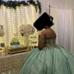 Green Quince/ Sweet 16 Ball Gown 