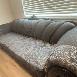 Living Room Set – Couch + Loveseat + TV Stand (Good Condition)