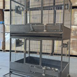 Extra Large 2-Stacker Parrot Bird Breeding Breeder Cages On Wheels 