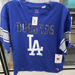 Dodgers Womens Loose Fit Crop